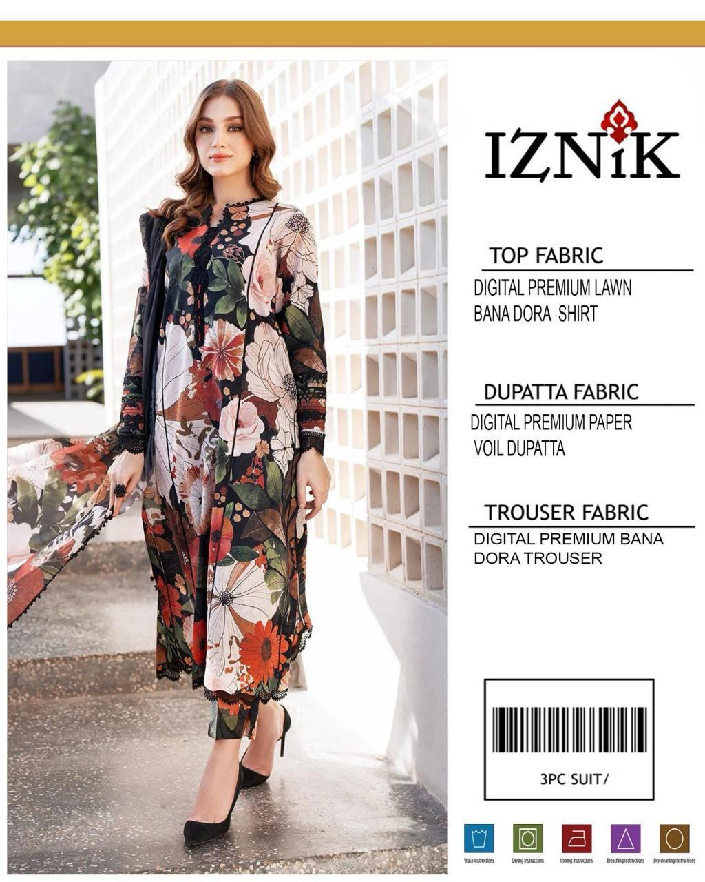 Women's unstitched Embroidered Lawn 3pcs