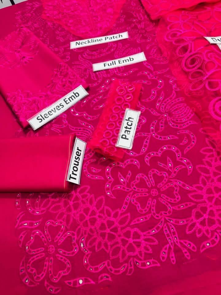 Women's unstitched Chikankari 3pcs
