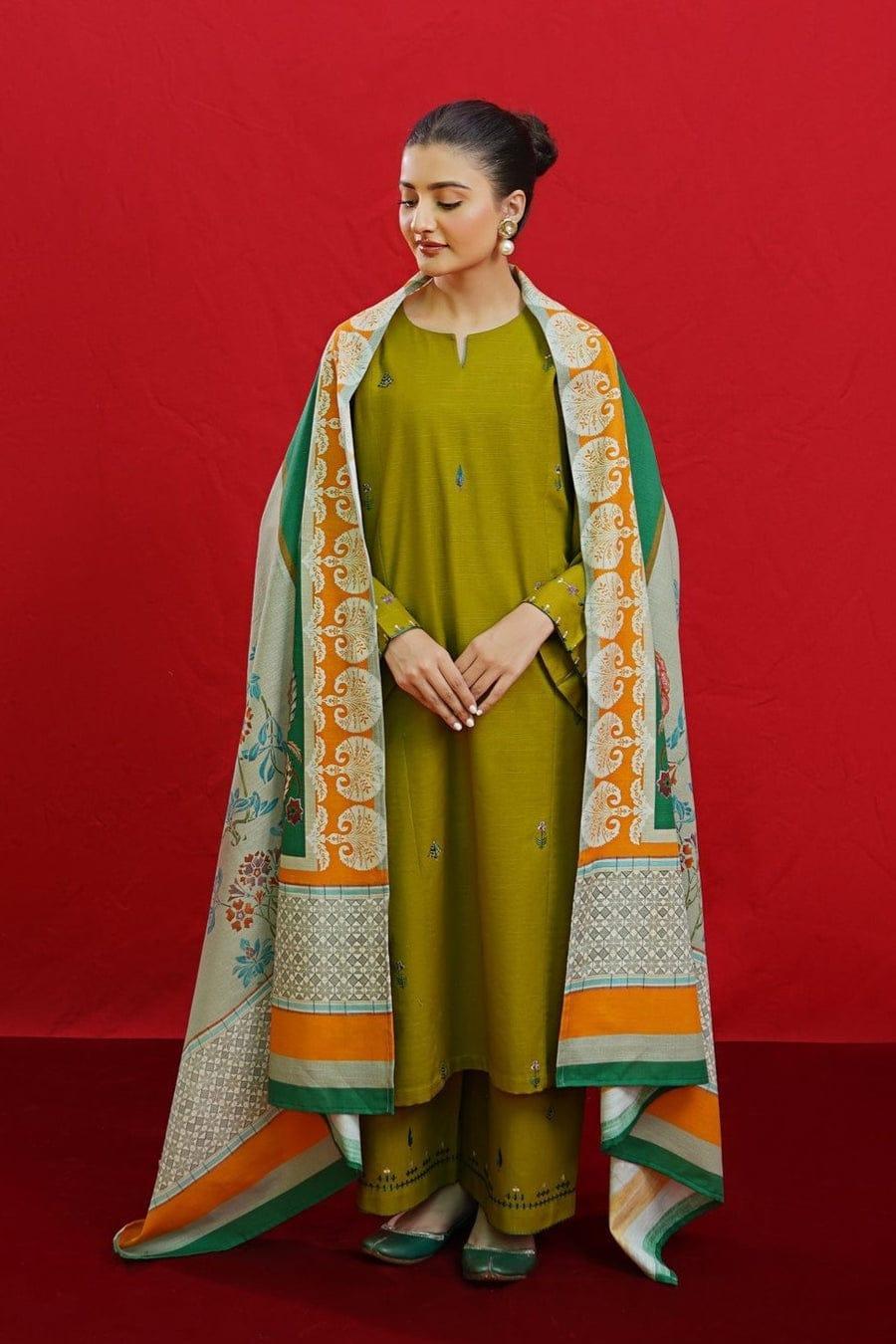 Women's unstitched Embroidered 3pcs