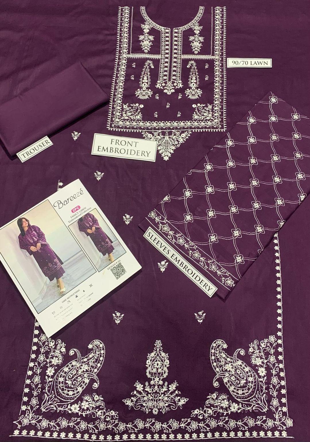 Women's unstitched Embroidered 3pcs